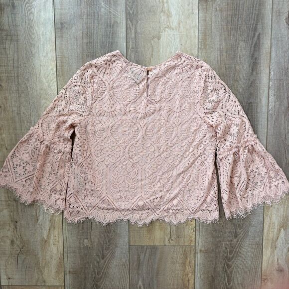 Womens Lace Blouse Size M Pink Romantic Feminine Fairy Dainty Ethereal Whimsy - Picture 5 of 11